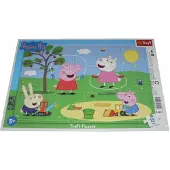 Trefl Peppa Pig puzzel met houten frame - 15 stukjes