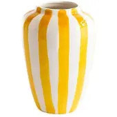 Val Pottery Foolish vaas D8cm H20cm Funky gele streep