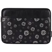 Canvas Artisan Laptophoes 13 Inch PU – Laptop Sleeve – Cosmic Circles Zwart