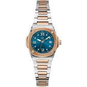 Gc Analoog horloge 'Coussin Shape Mini' marine / rose-goud / zilver