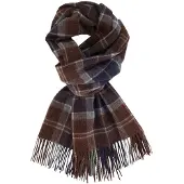 Barbour Sjaal bruin blauw ruit wit