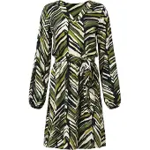 Smashed Lemon 25680 army groen korte zig-zag print jurk |