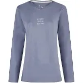 Louise Dames pyjama set lang v-hals donkerblauw gebloemd