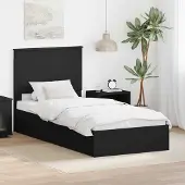 vidaXL Opbergbed, zwart, 75 x 190 cm, houtvezel