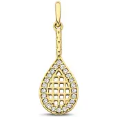 New Bling - 9NBG-0931 - 14K geelgouden hanger – tennisracket design – met zirkonia