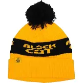 Black Cat Bobble Hoed Geel