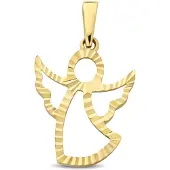 New Bling - 9NBG-0918 - 14K geelgouden Hanger – Engel Dia Cut – Dames Hanger