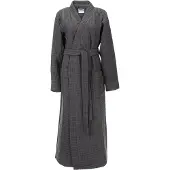 Zohome Luxe Wafel Badjas - Steel Grey Steel Grey / M