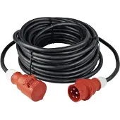 As Schwabe 61364 Stroom Verlengkabel 16 A Zwart 5.00 m H07RN-F 5G 2,5 mm² Met fasewisselaar