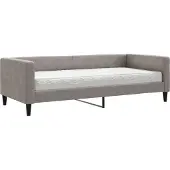vidaXL Slaapbank met matras 90x200 cm stof taupe