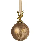 Mars & More Kerstbal decoratie bal hert antiek bruin 12cm