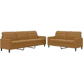 vidaXL 2-delige Loungeset met kussens fluweel bruin