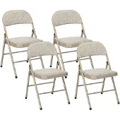 HOMCOM vouwstoel - polyester/staal - 45L x 46B x 78H cm - beige