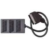 S-Impuls Scart verdeelbox met 3 aansluitingen / zwart - 0,40 meter