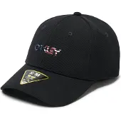 Oakley Apparel 6 Panel Stretch Metallic Hat Black/american Flag S/m