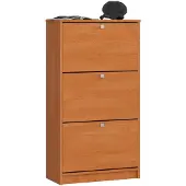 Akord Olchahouten Schoenenkast met 3 Kantelbare Deuren - 60 cm Wide - Klassiek Design