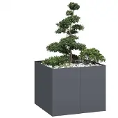 vidaXL Plantenbak 100x100x80 cm staal antracietkleurig