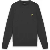 Lyle & Scott katoenen merino trui met ronde hals - grijs