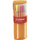 Stabilo Point 88 fineliner, 0,4 mm, geassorteerde kleuren, nylon etui met 30 pennen