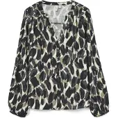 Vero Moda Blouse 'VMFANINI' nachtblauw / kaki / wit
