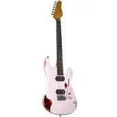 Fame Custom ST RW Worn Strawberry over Sunburst - ST-Style elektrische gitaar