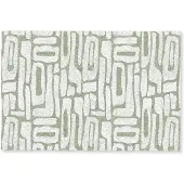 MuchoWow Deurmat 60x40 cm - Droogloopmat Groen - Wit - Kronkelen - Mat voor binnen - Schoonloopmat - Deurmatten met print - Inloopmat