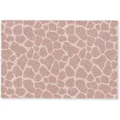 MuchoWow Deurmat 60x40 cm - Droogloopmat Giraffe - Lichtroze - Warm - Roze - Mat voor binnen - Schoonloopmat - Deurmatten met print - Inloopmat