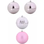 vidaXL Kerstbal Set XXL 4 st Roze Ø 20 cm Kunststof LED's