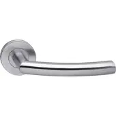 Intersteel enkele deurklink rechts Half rond 90° op rozet rvs