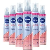 Nivea Haarmousse Ultra Strong - Styling Mousse - met Panthenol en Vitamine B3 - Voordeelverpakking - 6x 150 ml