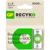 GP ReCyko Oplaadbare C / HR14 Ni-Mh Batterij (2 stuks, 3000 mAh)