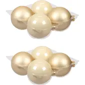 Othmar decorations Kerstballen - 8x - champagne - D10 cm - glas - kerstversiering - Kerstboomversiering