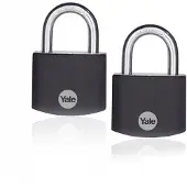 Yale Aluminium Hangslot Zwart 37mm - Ideaal voor Kastjes & Gereedschap