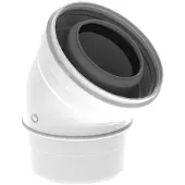 Burgerhout Twinsafe Concentrisch Bocht 45 graden 80/125
