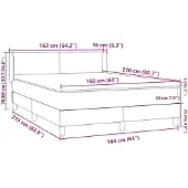 vidaXL Boxspring met matras fluweel zwart 160x210 cm