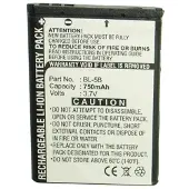 123accu Nokia BL-5B accu (750 mAh, huismerk)