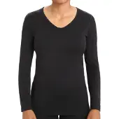 Beeren Dames thermo shirt Lange mouw - Thermo ondergoed dames - Diepe hals - Thermisch - Zwart / XXL