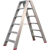 Kippers Rijssen 4741000206 SuperPRO Dubbele Trap - Aluminium - 2 X 6 Treden - Max. Werkhoogte 1.45 M.
