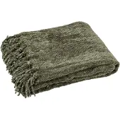 J-Line Blanket chenille polyester dark green