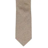 Profuomo stropdas beige stippen geprint 100% zijde