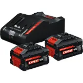 Bosch 2 stuks: Expert EXBA18V-80 / 1600A036ZB accu + lader (18 V, 8.0 Ah, origineel)
