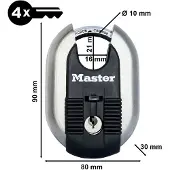Master Lock MasterLock M187EURD - Discusslot - Roestvast staal - 60mm