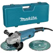 Makita GA9020RFK3 Haakse Slijper Incl. 2 Diamantzaagbladen In Koffer - 2200W - 230mm - Softstart