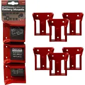 StealthMounts Batterijhouders voor Milwaukee M18 18v | Rood | 6 stuks - BM-MW18-RED-6