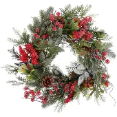 Mica Decorations Kerstkrans Randell Bessen Rood D 40 H 10 Cm