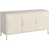 Sweeek Industriële tv meubel metaal 3 deuren 120cm Crème