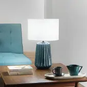 LUCE Design Tafellamp Kiowa, blauw, Woon-/ Eetkamer, Keramiek, Tafellamp
