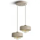 Luxolar Hanglamp Beige Goud 2xE27 LED Modern 760-EZ2