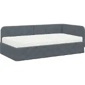 vidaXL Hoek Bed Frame Donkergrijs 100 x 200 cm Fluweel