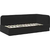 vidaXL Hoek Bed Frame Zwart 100 x 200 cm Fluweel